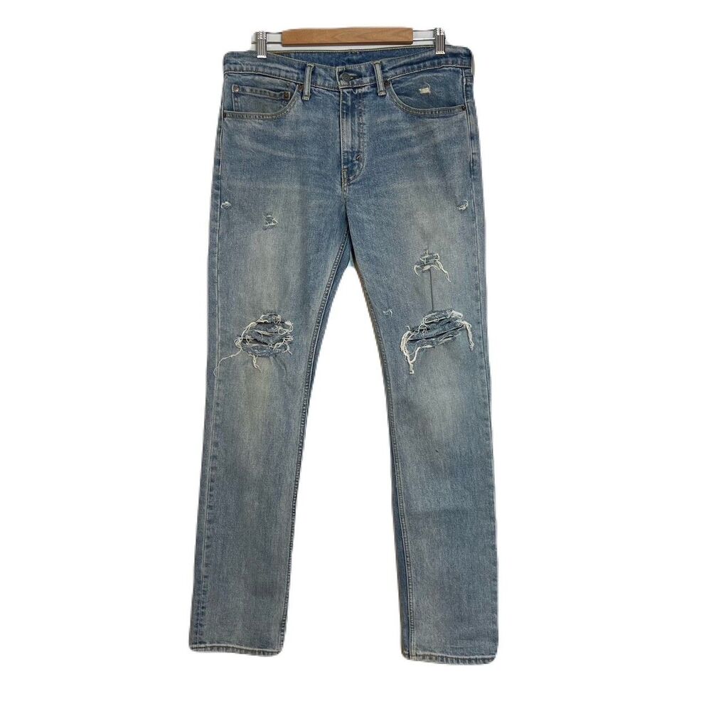 Levi’s 511 Men’s Jeans 34x34 Distressed Straight Leg Slim‎ Fit Cotton Denim
